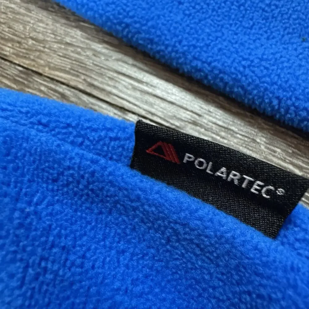 Helly Hansen Fleece Jacket Men Large Blue Full Zip HH Logo Polartec Collar M